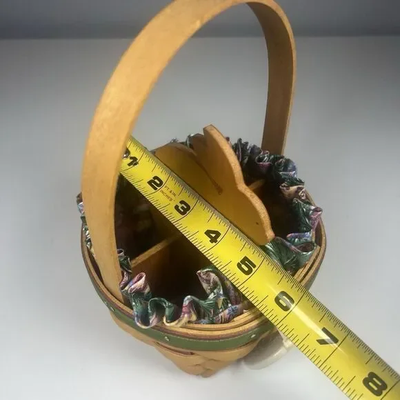 1999 Longaberger Easter Basket w/Handle Egg Liner Protector & Bunny Insert Small - Picture 9 of 9